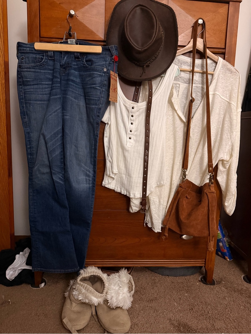 True Religion Free People MukLuk outfit set. Selling as one set wil not seperate
